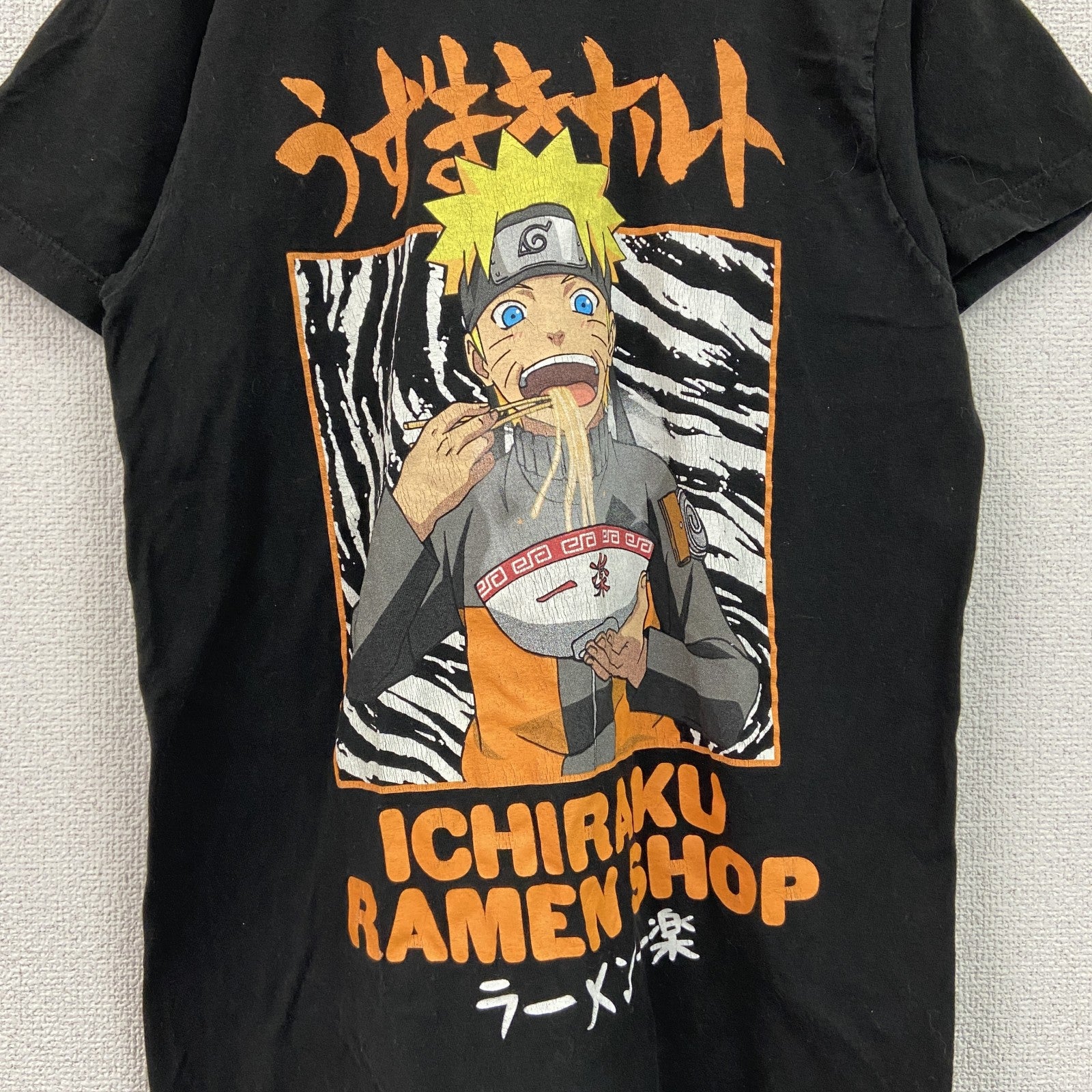 古着 used　NARUTO　半袖アニメプリントTシャツ　うずまきナルト　少年ジャンプ　クルーネック　黒　ブラック　Sサイズ