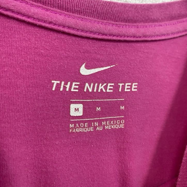 古着 used　NIKE　ナイキ　メキシコ製　半袖ロゴプリントTシャツ　SWOOSH　クルーネック　ピンク　Mサイズ