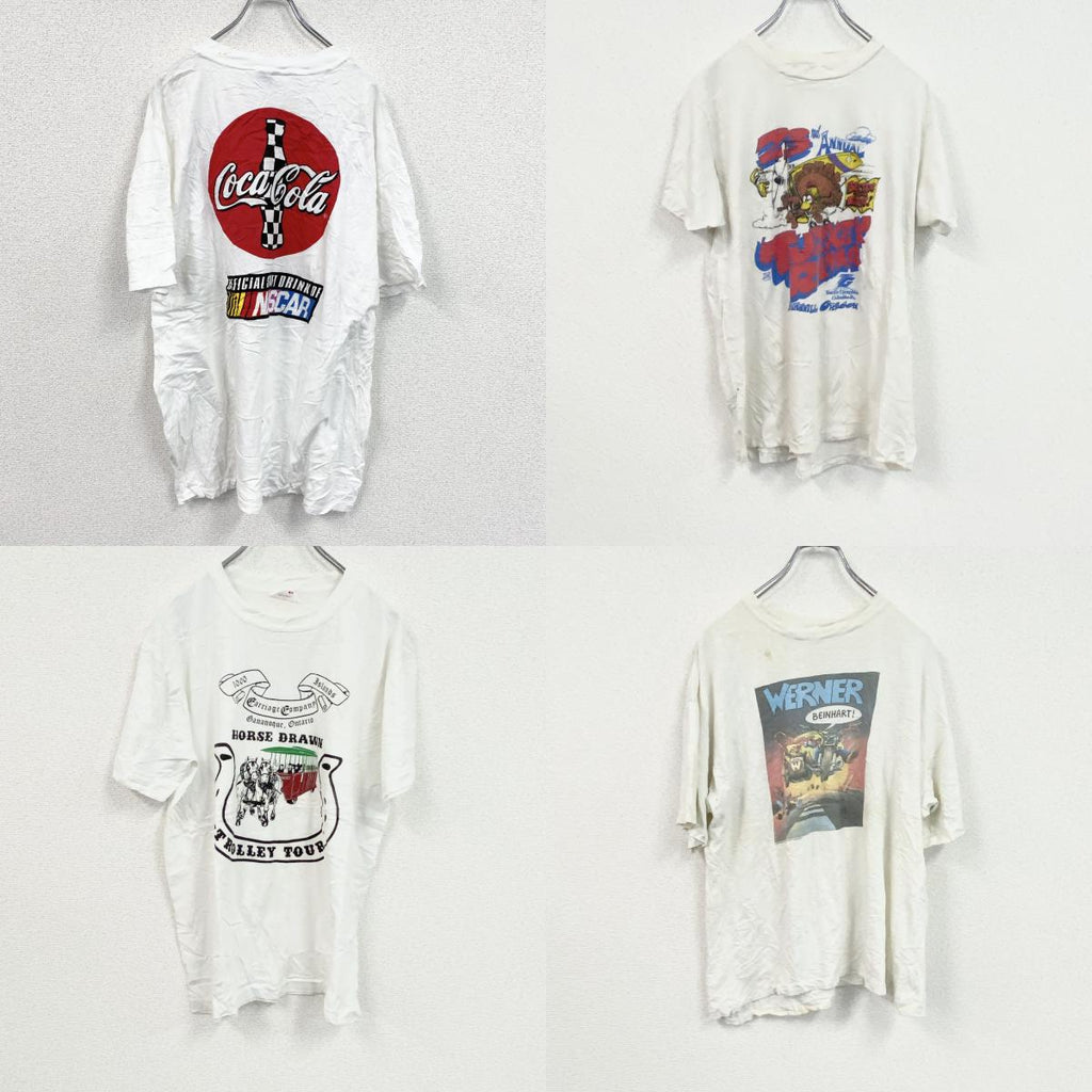 古着 used　【訳あり】　10点まとめ売り/1着598円　半袖Tシャツ　ホワイトボディ　シングルステッチ　アニメ　フリーサイズ