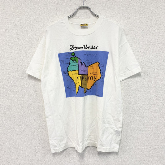 90s　Ken Done　ケンドーン　半袖プリントTシャツ　地図　オーストラリア　ヴィンテージ　白　ホワイト　Mサイズ