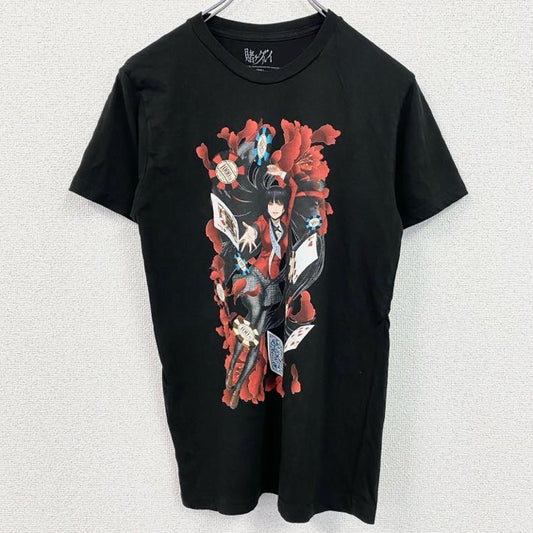 古着 used　賭ケグルイ　蛇喰夢子　半袖アニメプリント公式Tシャツ　キャラクターデザイン　黒　ブラック　Sサイズ