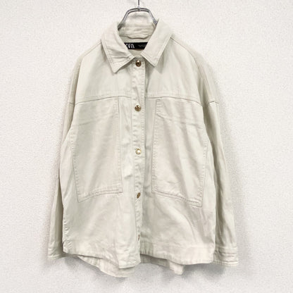 ZARA　ザラ　デニムジャケット　ボタン開き　白　ホワイト　Sサイズ