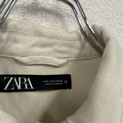 ZARA　ザラ　デニムジャケット　ボタン開き　白　ホワイト　Sサイズ