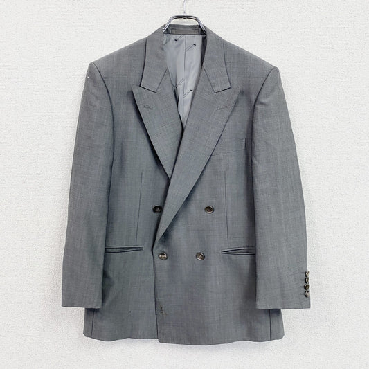 Aquascutum　アクアスキュータム　ダブルブレストテーラードジャケット　ブレザー　灰色　グレー　
