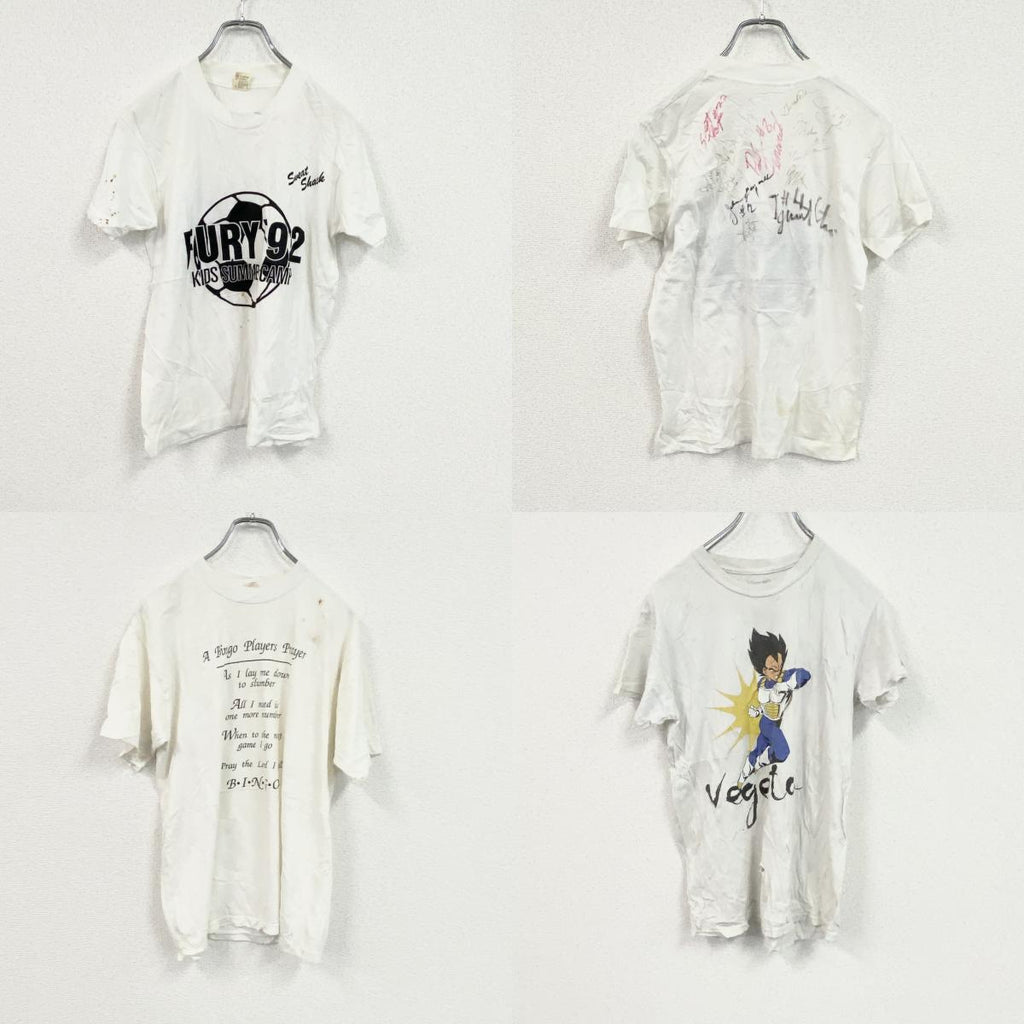 古着 used　【訳あり】　10点まとめ売り/1着598円　半袖Tシャツ　ホワイトボディ　シングルステッチ　アニメ　フリーサイズ