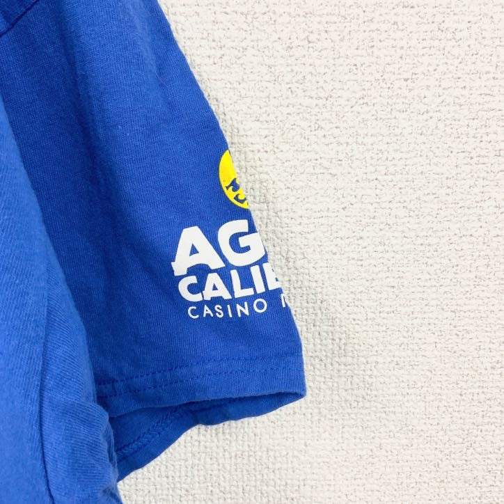 古着 used　ギルダン　半袖プリントTシャツ　ロサンゼルスクリッパーズ　クルーネック　レトロデザイン　青　ブルー　XLサイズ