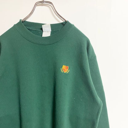 古着 used　KELLY’S KIDS　USA製　長袖クルーネックスウェット　トレーナー　ワンポイント刺繍　グリーン　Mサイズ