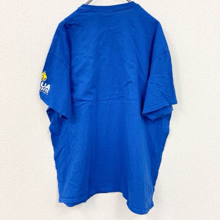 古着 used　ギルダン　半袖プリントTシャツ　ロサンゼルスクリッパーズ　クルーネック　レトロデザイン　青　ブルー　XLサイズ