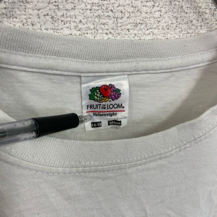 古着 used　フルーツオブザルーム　半袖プリントTシャツ　マインクラフト　クルーネック　レトロデザイン　白　ホワイト