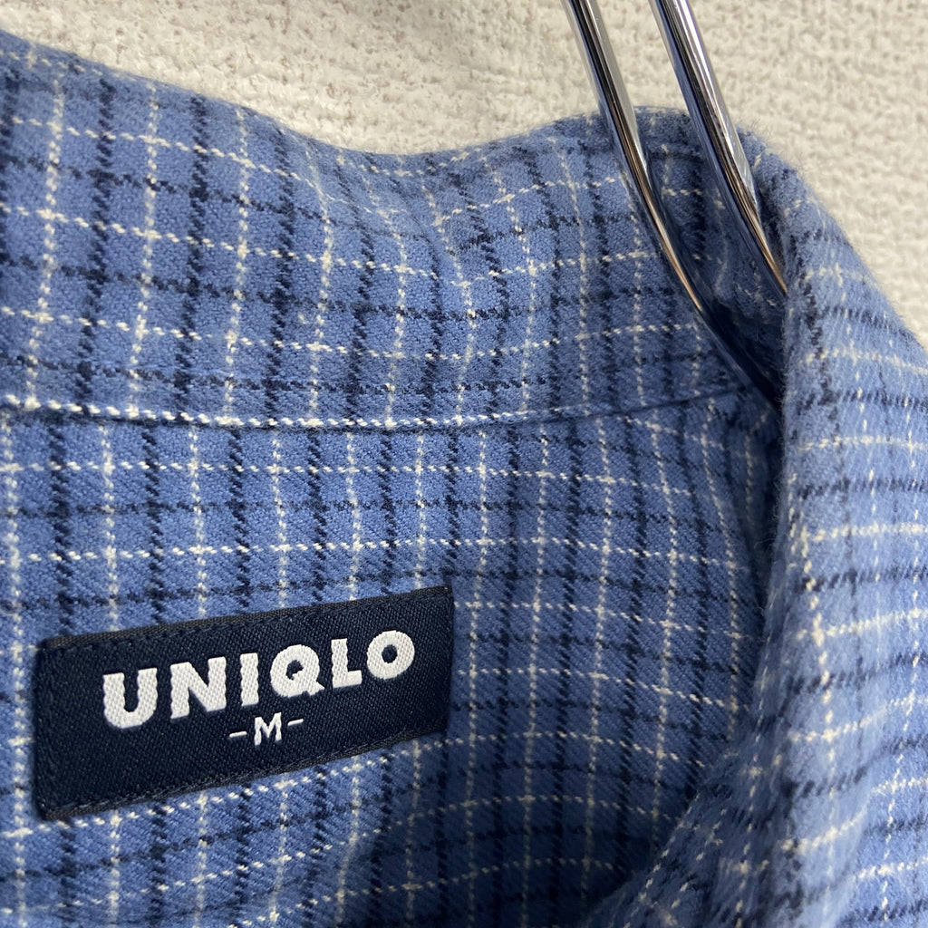 OLD UNIQLO　オールドユニクロ　長袖シャツ　チェック柄　青　ブルー　Mサイズ