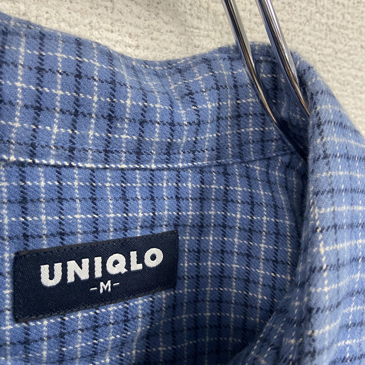 OLD UNIQLO　オールドユニクロ　長袖シャツ　チェック柄　青　ブルー　Mサイズ