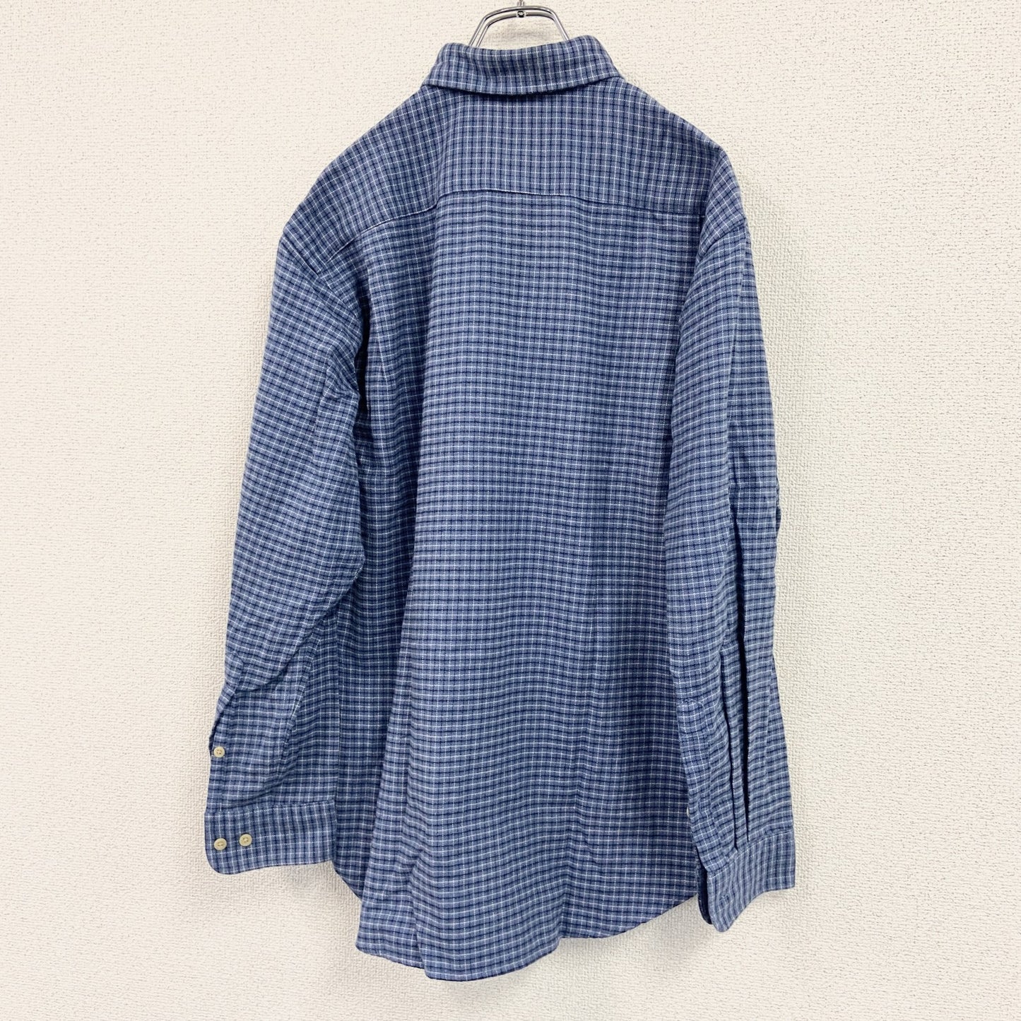 OLD UNIQLO　オールドユニクロ　長袖シャツ　チェック柄　青　ブルー　Mサイズ