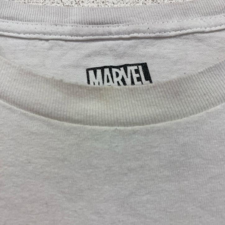 古着 used　MARVEL　マーベル　ヒーロー　半袖デザインプリントTシャツ　ムービーT　白　ホワイト　Mサイズ