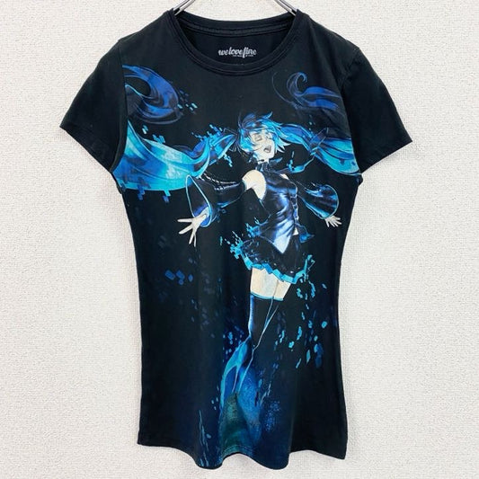 古着 used　初音ミク　ボーカロイド　Weloveline　半袖キャラクタープリントTシャツ　黒　ブラック　Mサイズ