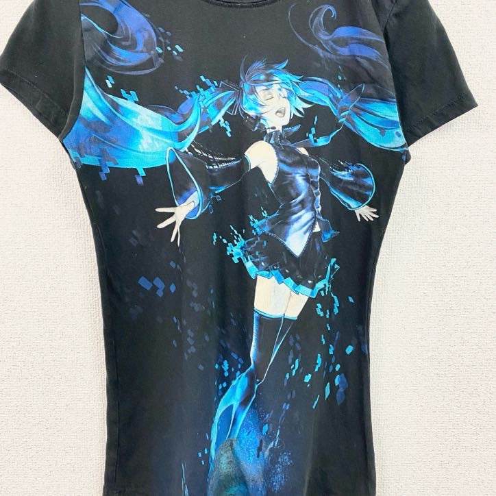 古着 used　初音ミク　ボーカロイド　Weloveline　半袖キャラクタープリントTシャツ　黒　ブラック　Mサイズ