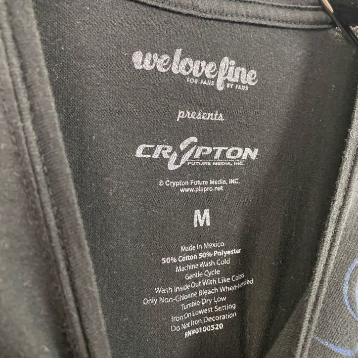 古着 used　初音ミク　ボーカロイド　Weloveline　半袖キャラクタープリントTシャツ　黒　ブラック　Mサイズ