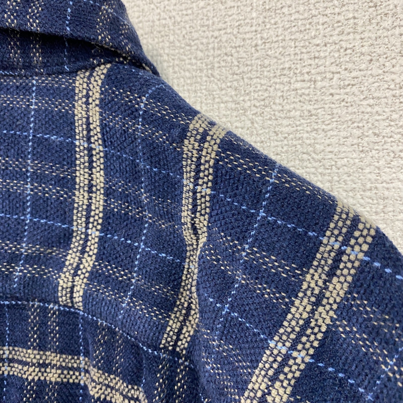 PIKO　ピコ　長袖ネルシャツ　チェック柄　刺繍ロゴ　青　ブルー　Mサイズ