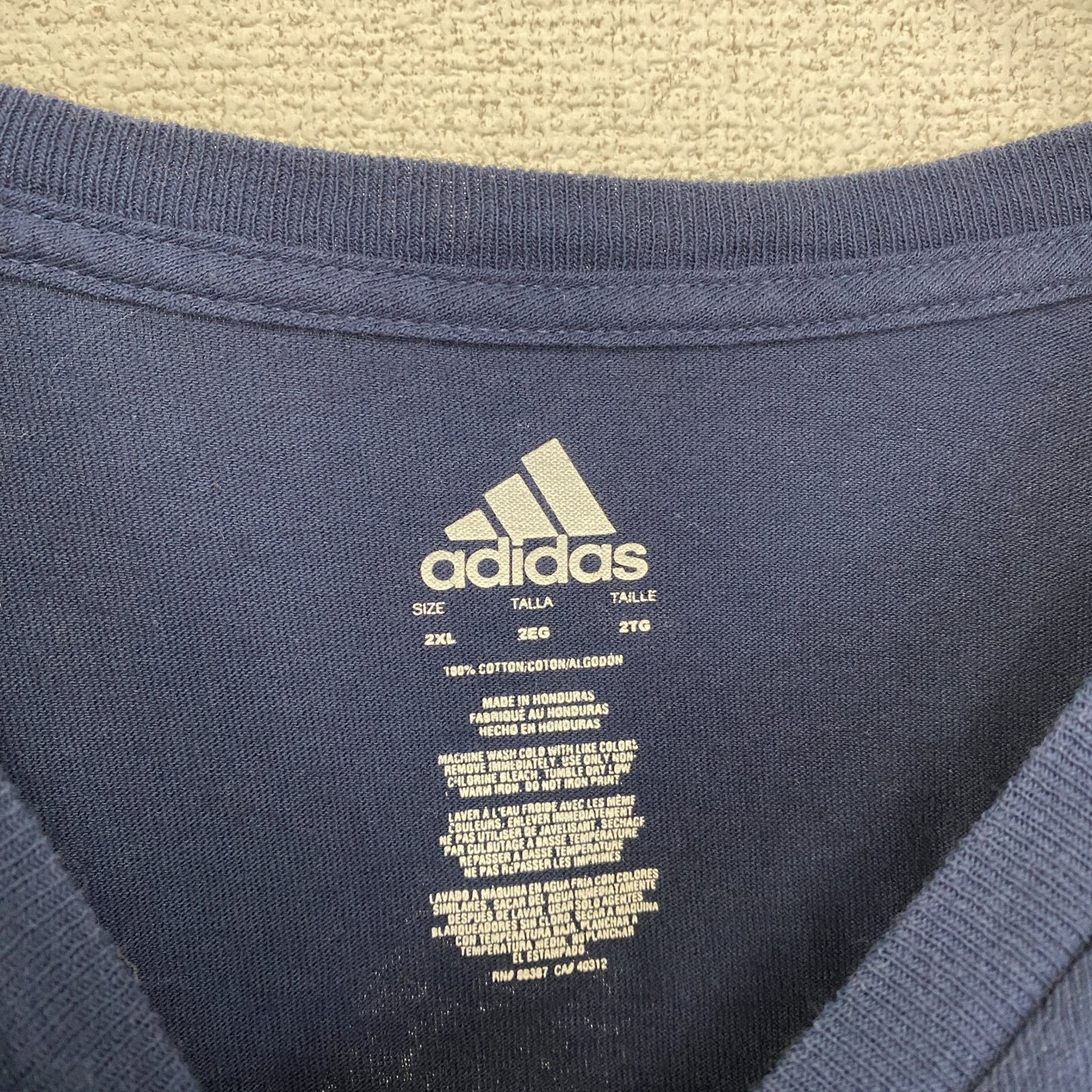 古着 used　adidas　アディダス　エリックゴードン　半袖プリントＴシャツ　NBA　バスケットボール　ネイビー　2XLサイズ