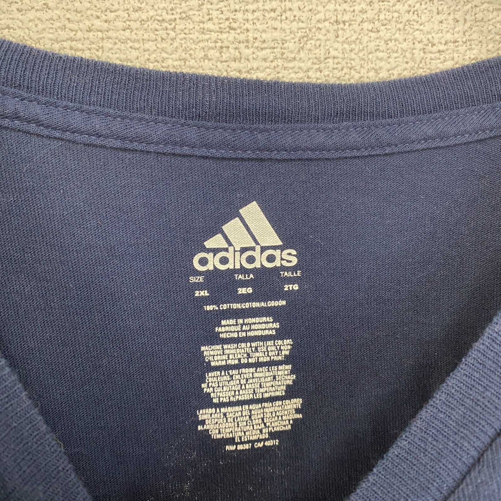 古着 used　adidas　アディダス　エリックゴードン　半袖プリントＴシャツ　NBA　バスケットボール　ネイビー　2XLサイズ