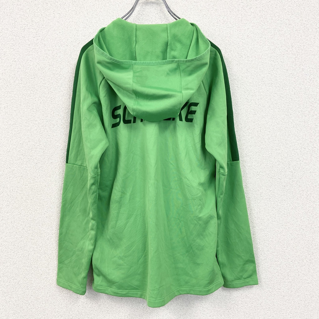 古着 used　NIKE　ナイキ　長袖パーカー　フーディー　100%コットン　レトロデザイン　黄緑　ライトグリーン　Sサイズ