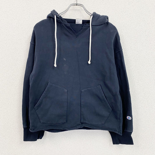 Champion　チャンピオン　スウェットパーカー/フーディー　前V　目無し　ランタグ　復刻　紺　ネイビー　Mサイズ
