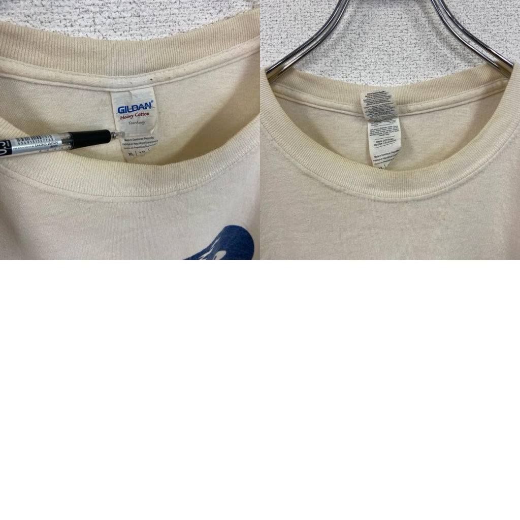 古着 used　ギルダン　半袖プリントTシャツ　NFL　バドライト　クルーネック　レトロデザイン　白　ホワイト　XLサイズ