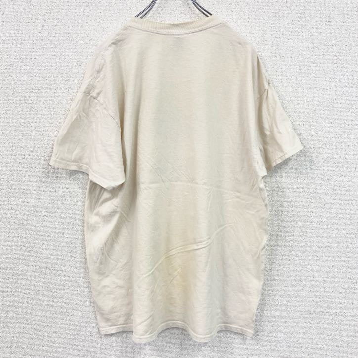 古着 used　ギルダン　半袖プリントTシャツ　NFL　バドライト　クルーネック　レトロデザイン　白　ホワイト　XLサイズ