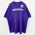 古着 used　Reebok　リーボック　NFL　ボルチモアレイブンズ　半袖ロゴプリントＴシャツ　背番号　紫　XLサイズ