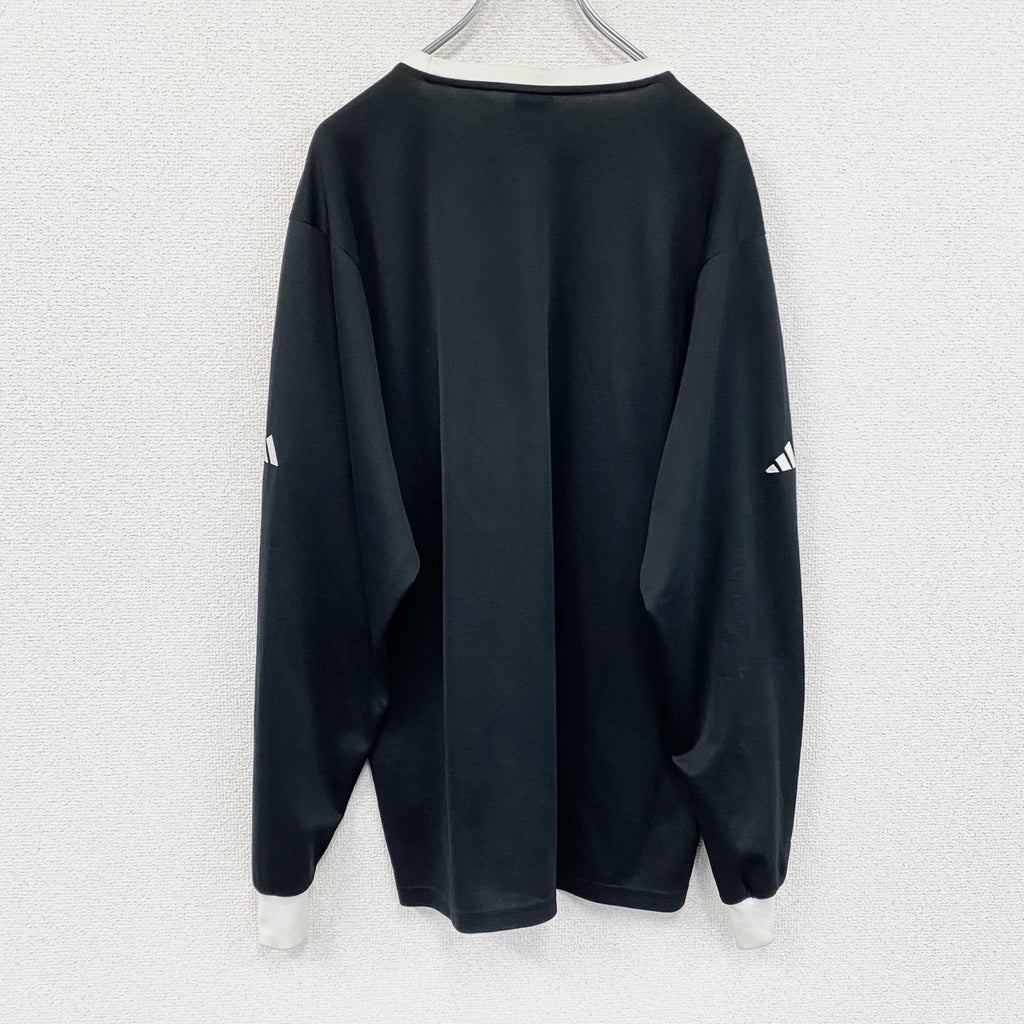 adidas　アディダス　長袖Tシャツ　ロンT　黒　ブラック　Mサイズ