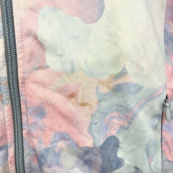 古着 used　Adidas　アディダス　長袖トラックジャケット　ジャージ　ワンポイント　カラフル　マーブル柄　Sサイズ