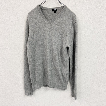 UNIQLO　ユニクロ　Vネックカシミヤニットセーター　灰色　グレー　Lサイズ