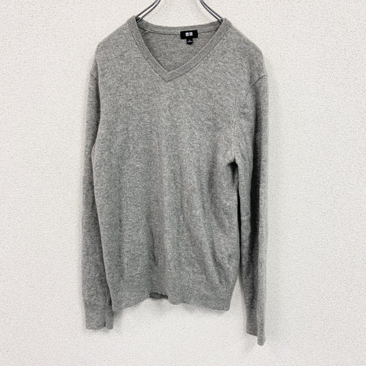 UNIQLO　ユニクロ　Vネックカシミヤニットセーター　灰色　グレー　Lサイズ