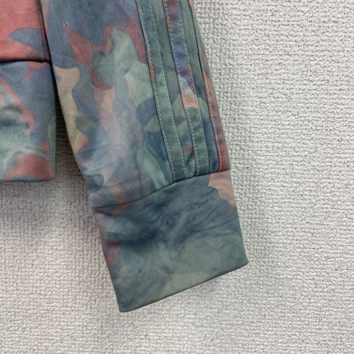 古着 used　Adidas　アディダス　長袖トラックジャケット　ジャージ　ワンポイント　カラフル　マーブル柄　Sサイズ