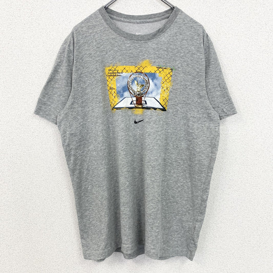 古着 used　NIKE　ナイキ　半袖クルーネックプリントＴシャツ　バスケットボール　スポーツ　グレー　Lサイズ