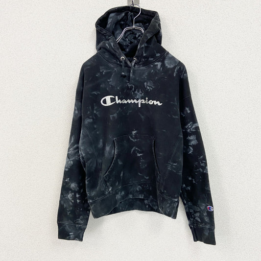 Champion　チャンピオン　スウェットパーカー/フーディー　タイダイ柄　黒　ブラック　Mサイズ