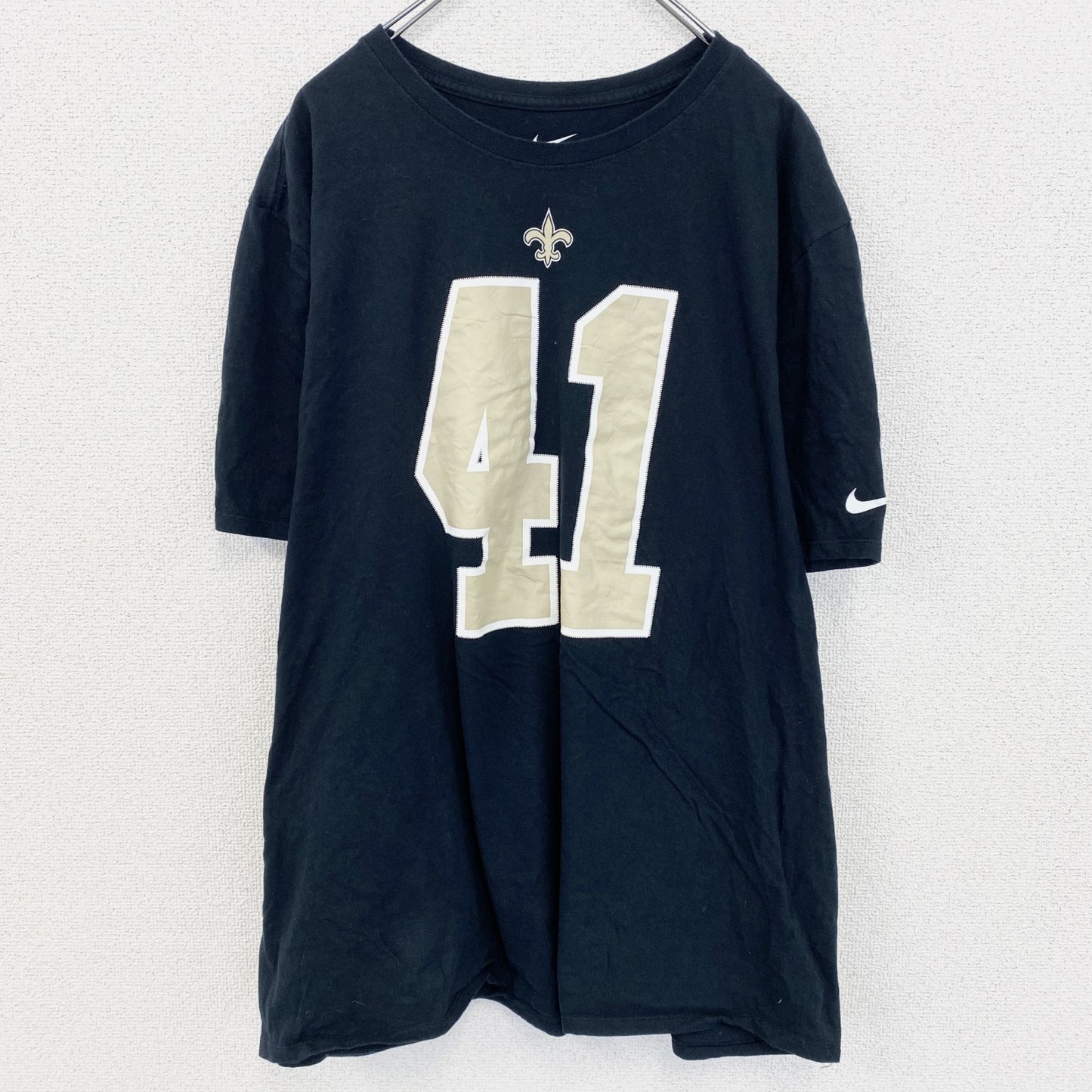 古着 used　NIKE　ナイキ　アルヴィンカマラ　半袖プリントＴシャツ　NFL　セインツ　紺　ネイビー　XXLサイズ
