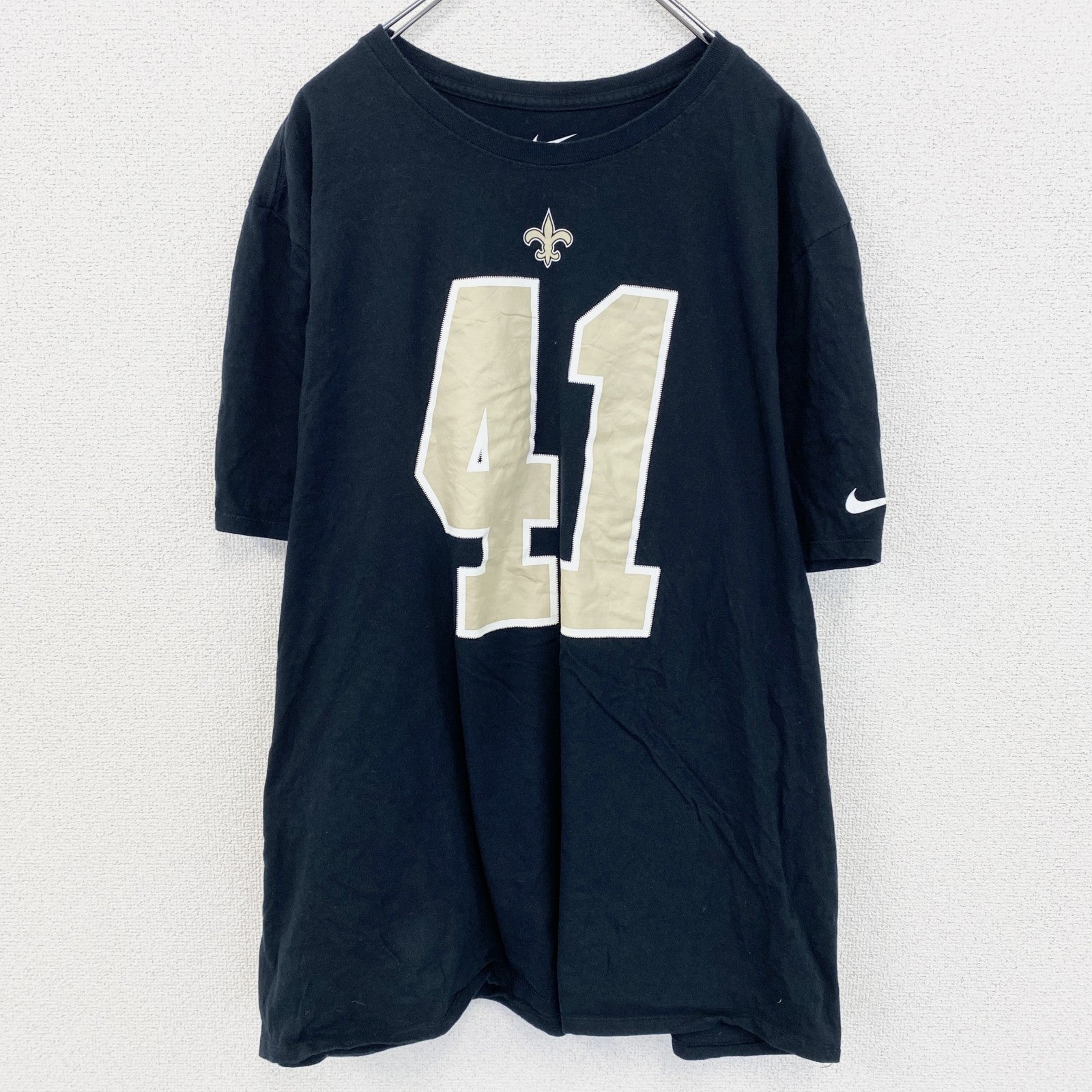古着 used　NIKE　ナイキ　アルヴィンカマラ　半袖プリントＴシャツ　NFL　セインツ　紺　ネイビー　XXLサイズ