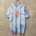 古着 used　半袖プリントTシャツ　タイダイTシャツ　ロゴ　水色　ブルー　ビッグシルエット　オーバーサイズ　XLサイス
