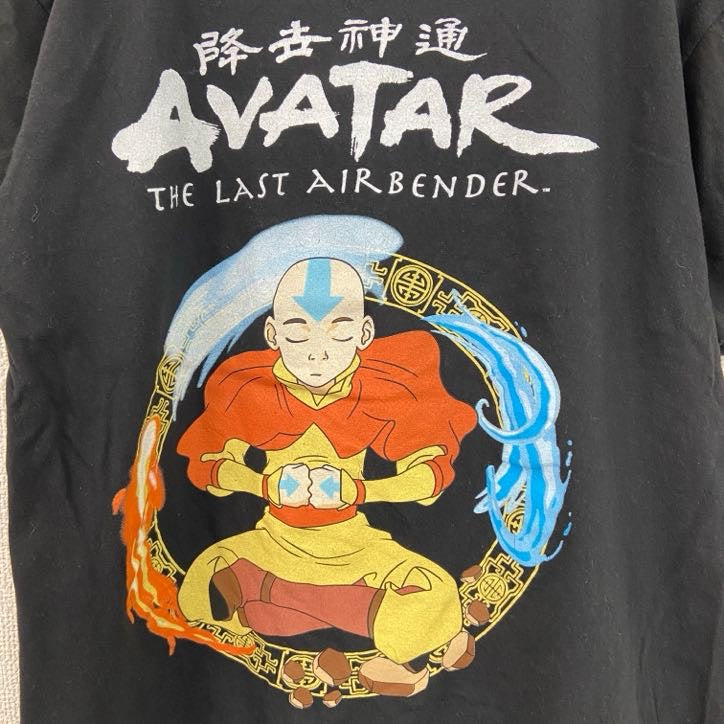 古着 used　アバター　AVATAR　半袖プリントTシャツ　伝説の少年アン　クルーネック　レトロデザイン　黒　ブラック　Sサイズ