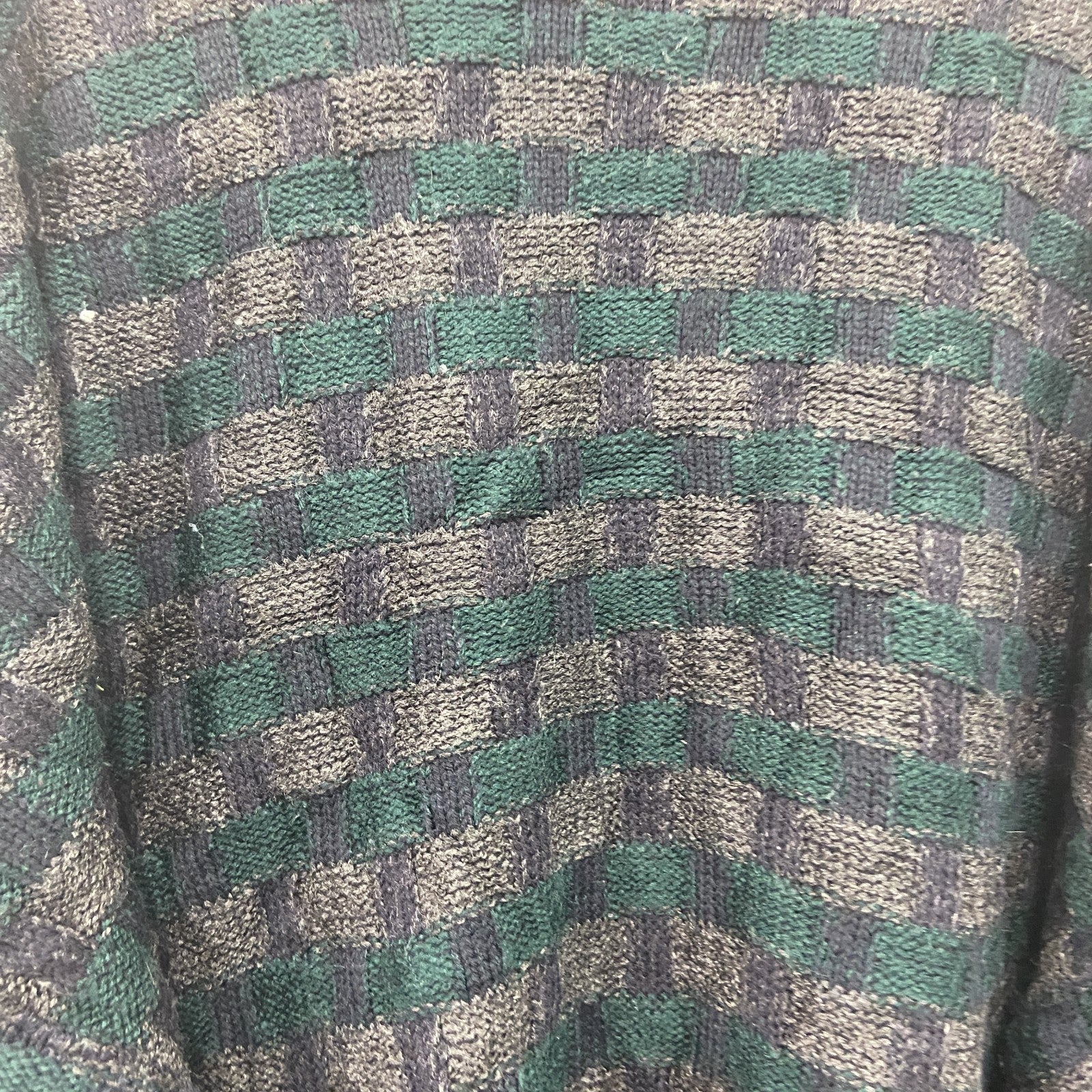 ～90s　T.L.C byLambert　ニットセーター　総柄　ヴィンテージ　深緑　ディープグリーン　XLサイズ