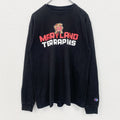 古着 used　champion　チャンピオン　長袖カレッジプリントTシャツ　ロンT　メリーランド大学　テラピンズ　黒　Mサイズ
