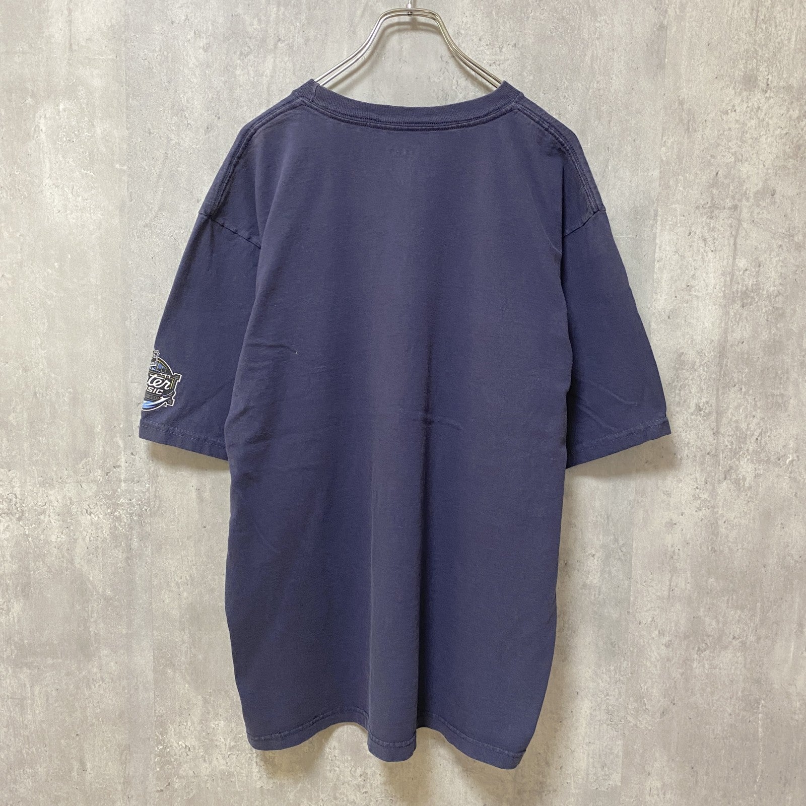 古着 used　Reebok　リーボック　半袖プリントTシャツ　ホッケー　ペンギン　スポーツTシャツ　紺　ネイビー　Lサイズ