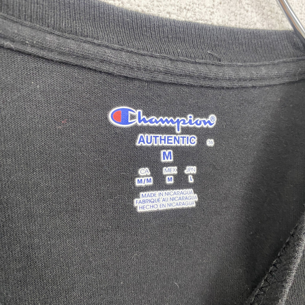 古着 used　champion　チャンピオン　長袖カレッジプリントTシャツ　ロンT　メリーランド大学　テラピンズ　黒　Mサイズ