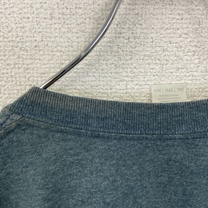 古着 used　半袖プリントTシャツ　野球　ベースボール　クルーネック　レトロデザイン　灰色　グレー　2XLサイズ