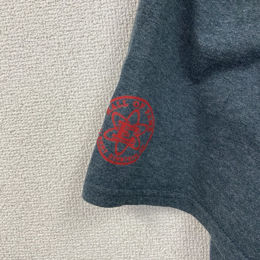 古着 used　半袖プリントTシャツ　野球　ベースボール　クルーネック　レトロデザイン　灰色　グレー　2XLサイズ