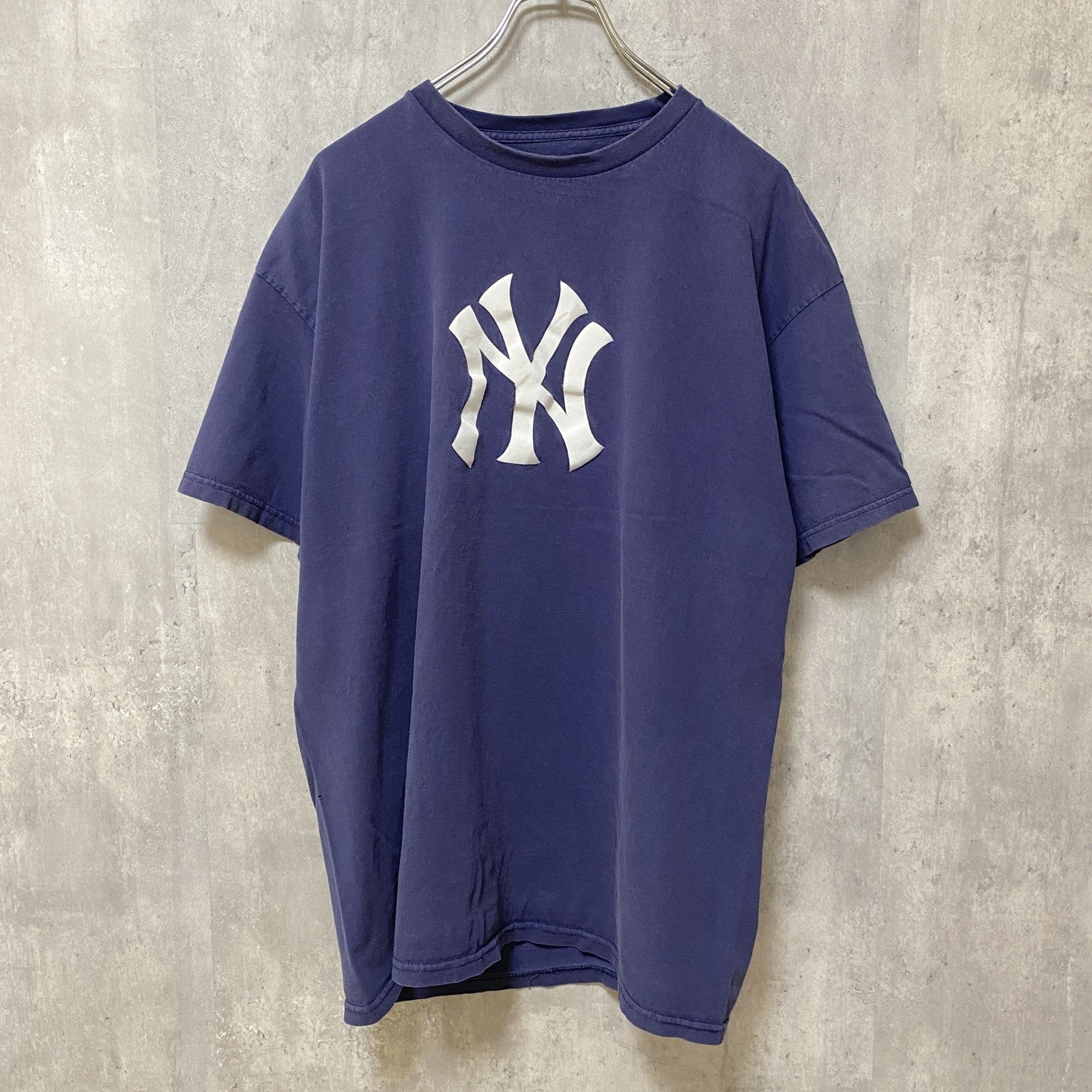 古着 used　ニューヨークヤンキース　半袖プリントTシャツ　MLB　ベースボール　ネイビー　ビッグシルエット　XLサイズ