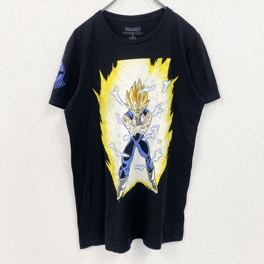 古着 used　ドラゴンボールZ　ベジータ　スーパーサイヤ人　半袖アニメプリントTシャツ　キャラクターデザイン　黒　Mサイズ