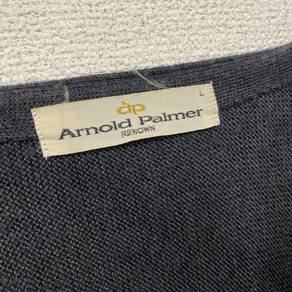 ～90s　Arnold Palmer　アーノルドパーマー　アクリルニットカーディガン　紺　ネイビー　Lサイズ
