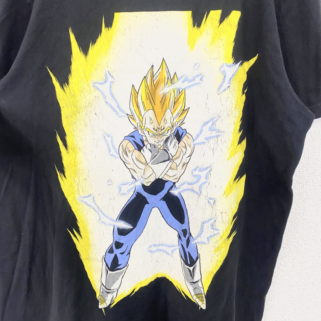 古着 used　ドラゴンボールZ　ベジータ　スーパーサイヤ人　半袖アニメプリントTシャツ　キャラクターデザイン　黒　Mサイズ