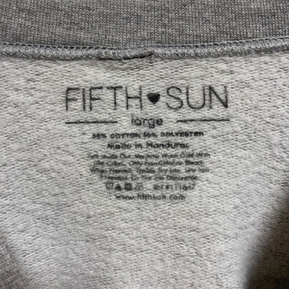 古着 used　FIFTHSUN　長袖スウェット　トレーナー　陰陽マーク　クルーネック　グレー　レトロ　Lサイズ